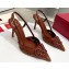 Valentino Heel 8.5cm VLogo Signature Slingback Pumps Hole Brown 2023