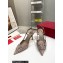 Valentino Heel 8.5cm VLogo Signature Slingback Pumps Hole Gray 2023