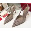 Valentino Heel 8.5cm VLogo Signature Slingback Pumps Hole Gray 2023