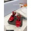 Saint Laurent Heel 10.3cm Platform 2.5cm Tribute Sandals in Smooth Leather 315490 Red