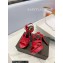 Saint Laurent Heel 10.3cm Platform 2.5cm Tribute Sandals in Smooth Leather 315490 Red