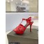 Saint Laurent Heel 10.3cm Platform 2.5cm Tribute Sandals in Smooth Leather 315490 Red
