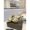 Saint Laurent Heel 10.3cm Platform 2.5cm Tribute Sandals in Smooth Leather 315490 Beige