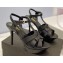 Saint Laurent Heel 10.3cm Platform 2.5cm Tribute Sandals in Smooth Leather 315490 Black