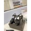 Saint Laurent Heel 10.3cm Platform 2.5cm Tribute Sandals in Smooth Leather 315490 Black