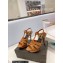 Saint Laurent Heel 10.3cm Platform 2.5cm Tribute Sandals in Smooth Leather 315490 Brown