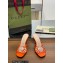 Gucci Heel 9cm Slide Sandals Orange with crystals Interlocking G 2023