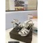 Saint Laurent Heel 10.3cm Platform 2.5cm Tribute Sandals in Smooth Leather 315490 Silver