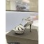 Saint Laurent Heel 10.3cm Platform 2.5cm Tribute Sandals in Smooth Leather 315490 Silver