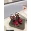 Saint Laurent Heel 10.3cm Platform 2.5cm Tribute Sandals in Patent Leather 315490 Burgundy