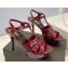 Saint Laurent Heel 10.3cm Platform 2.5cm Tribute Sandals in Patent Leather 315490 Burgundy