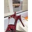 Saint Laurent Heel 10.3cm Platform 2.5cm Tribute Sandals in Patent Leather 315490 Burgundy