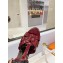 Saint Laurent Heel 10.3cm Platform 2.5cm Tribute Sandals in Patent Leather 315490 Burgundy