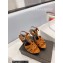 Saint Laurent Heel 10.3cm Platform 2.5cm Tribute Sandals in Patent Leather 315490 Brown