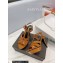 Saint Laurent Heel 10.3cm Platform 2.5cm Tribute Sandals in Patent Leather 315490 Brown
