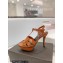 Saint Laurent Heel 10.3cm Platform 2.5cm Tribute Sandals in Patent Leather 315490 Brown