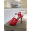 Saint Laurent Heel 10.3cm Platform 2.5cm Tribute Sandals in Patent Leather 315490 Red