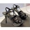 Saint Laurent Heel 10.3cm Platform 2.5cm Tribute Sandals in Patent Leather 315490 Black