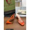 Gucci Heel 9cm Slide Sandals Orange with crystals Interlocking G 2023