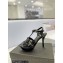 Saint Laurent Heel 10.3cm Platform 2.5cm Tribute Sandals in Patent Leather 315490 Black
