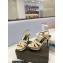 Saint Laurent Heel 10.3cm Platform 2.5cm Tribute Sandals in Patent Leather 315490 Beige