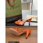 Gucci Heel 9cm Slide Sandals Orange with crystals Interlocking G 2023
