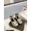 Saint Laurent Heel 12.5cm Platform 3.5cm Tribute Wedge Espadrilles in Smooth Leather 611924 Silver