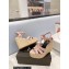 Saint Laurent Heel 12.5cm Platform 3.5cm Tribute Wedge Espadrilles in Smooth Leather 611924 Pink