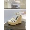 Saint Laurent Heel 12.5cm Platform 3.5cm Tribute Wedge Espadrilles in Smooth Leather 611924 White