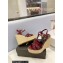 Saint Laurent Heel 12.5cm Platform 3.5cm Tribute Wedge Espadrilles in Patent Leather 611924 Burgundy