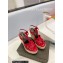 Saint Laurent Heel 12.5cm Platform 3.5cm Tribute Wedge Espadrilles in Patent Leather 611924 Red