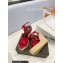 Saint Laurent Heel 12.5cm Platform 3.5cm Tribute Wedge Espadrilles in Patent Leather 611924 Red
