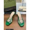 Gucci Heel 9cm Slide Sandals Green with crystals Interlocking G 2023