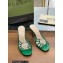 Gucci Heel 9cm Slide Sandals Green with crystals Interlocking G 2023