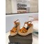 Saint Laurent Heel 12.5cm Platform 3.5cm Tribute Wedge Espadrilles in Patent Leather 611924 Brown