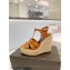 Saint Laurent Heel 12.5cm Platform 3.5cm Tribute Wedge Espadrilles in Patent Leather 611924 Brown