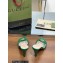 Gucci Heel 9cm Slide Sandals Green with crystals Interlocking G 2023