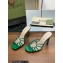 Gucci Heel 9cm Slide Sandals Green with crystals Interlocking G 2023