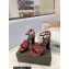 Saint Laurent Heel 10cm Platform 2cm Tribute Sandals in Smooth Leather Burgundy