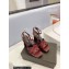 Saint Laurent Heel 10cm Platform 2cm Tribute Sandals in Smooth Leather Burgundy