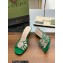 Gucci Heel 9cm Slide Sandals Green with crystals Interlocking G 2023