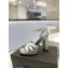 Saint Laurent Heel 10cm Platform 2cm Tribute Sandals in Smooth Leather Silver