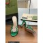 Gucci Heel 9cm Slide Sandals Green with crystals Interlocking G 2023