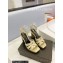 Saint Laurent Heel 10cm Platform 2cm Tribute Sandals in Smooth Leather Beige