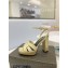 Saint Laurent Heel 10cm Platform 2cm Tribute Sandals in Smooth Leather Beige
