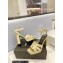 Saint Laurent Heel 10cm Platform 2cm Tribute Sandals in Smooth Leather Beige