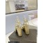Saint Laurent Heel 10cm Platform 2cm Tribute Sandals in Smooth Leather Beige