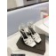 Saint Laurent Heel 10cm Platform 2cm Tribute Sandals in Smooth Leather White