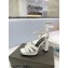 Saint Laurent Heel 10cm Platform 2cm Tribute Sandals in Smooth Leather White