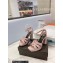Saint Laurent Heel 10cm Platform 2cm Tribute Sandals in Smooth Leather Pink